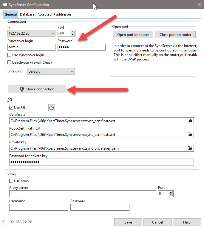 syncserver-general-connection-details
